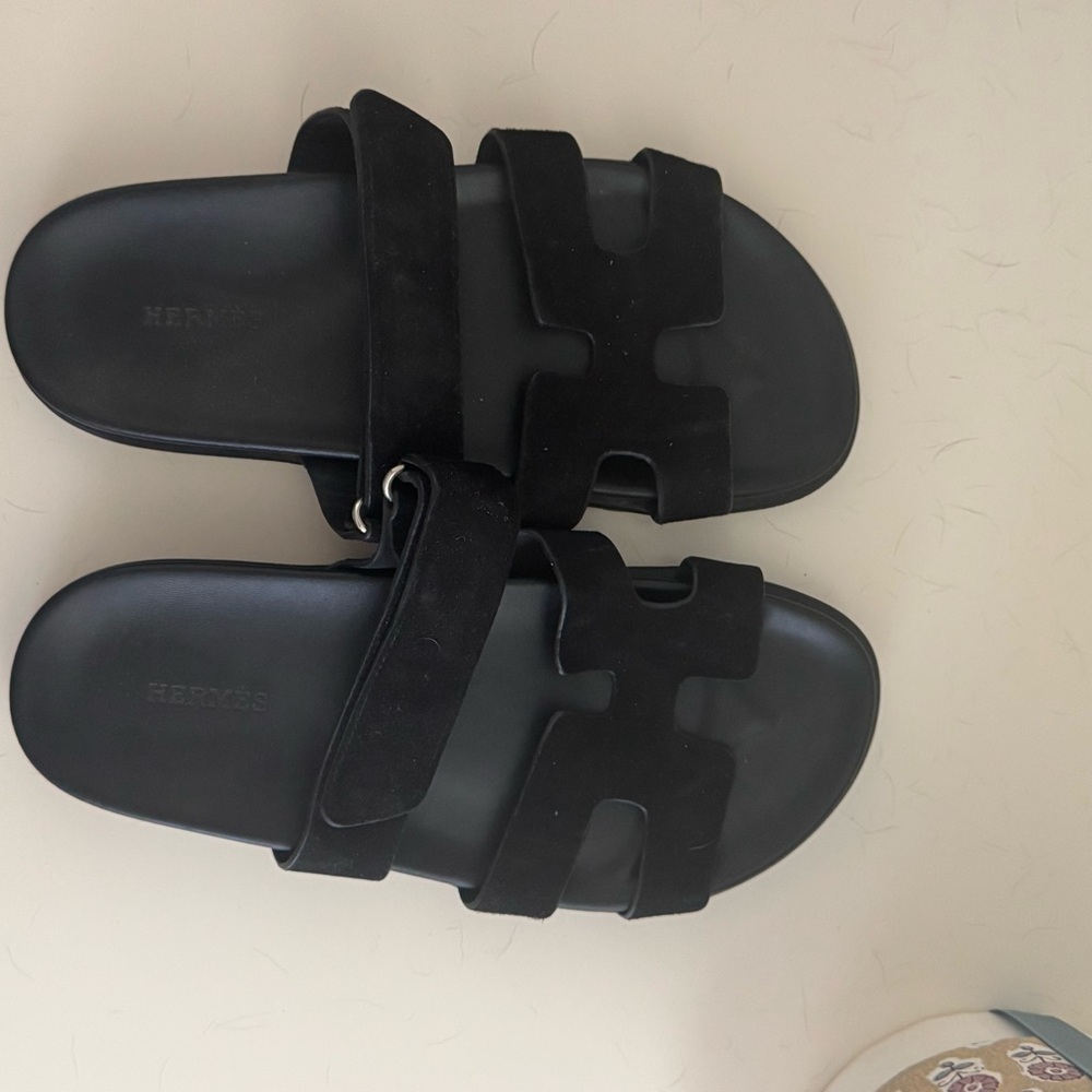 Chypre style black Slide Sandals